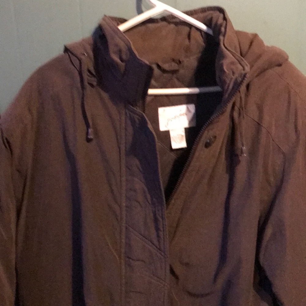 Brown long winter jacket